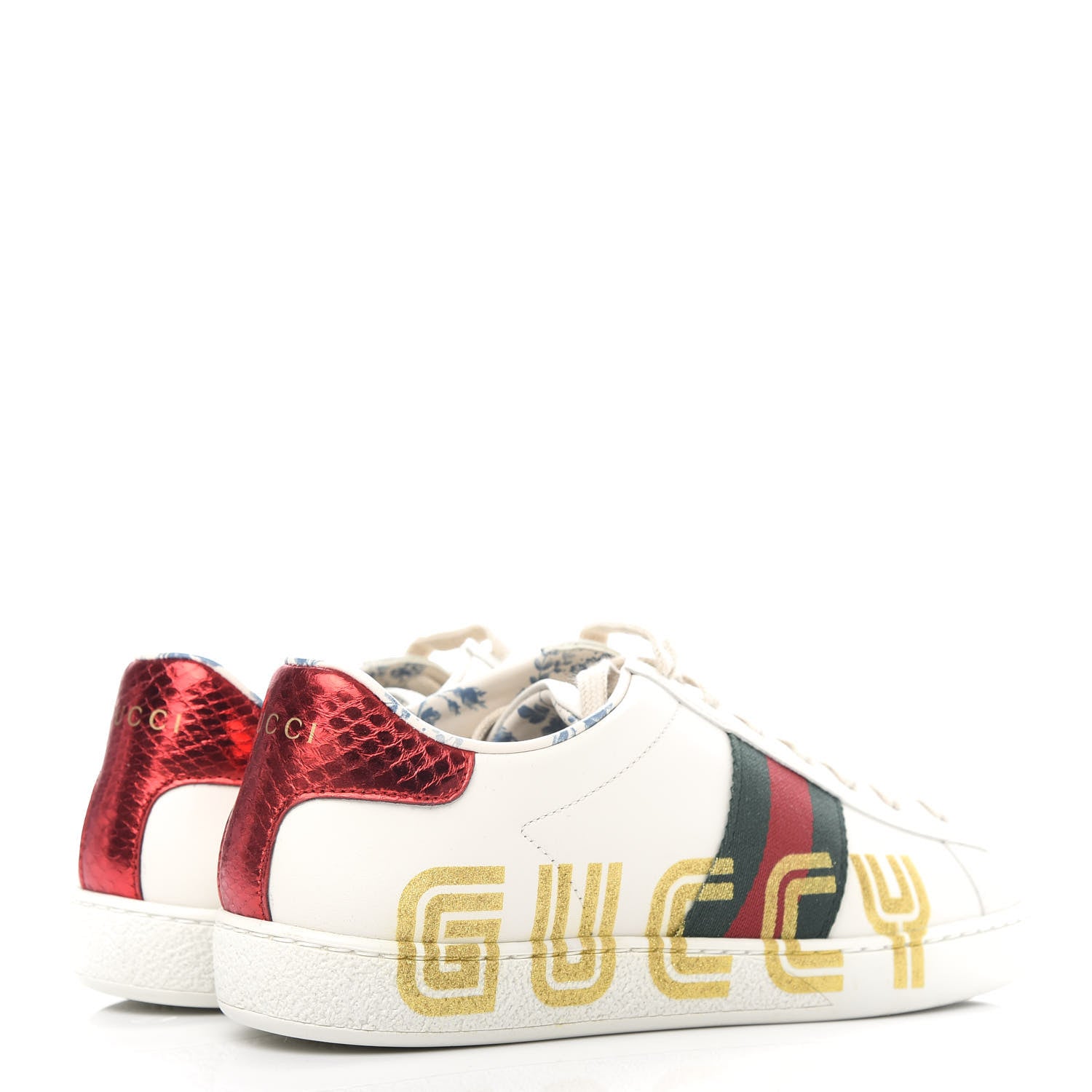 Gucci X SEGA Calfskin Ayers Web Guccy Womens Ace Sneakers 37.5 White 4 of 11