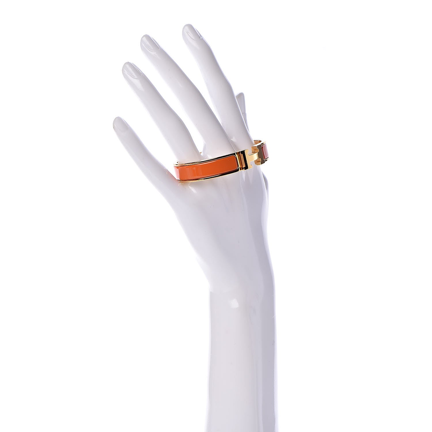 Hermes Enamel Narrow Clic Clac H Bracelet PM Orange 2 of 5