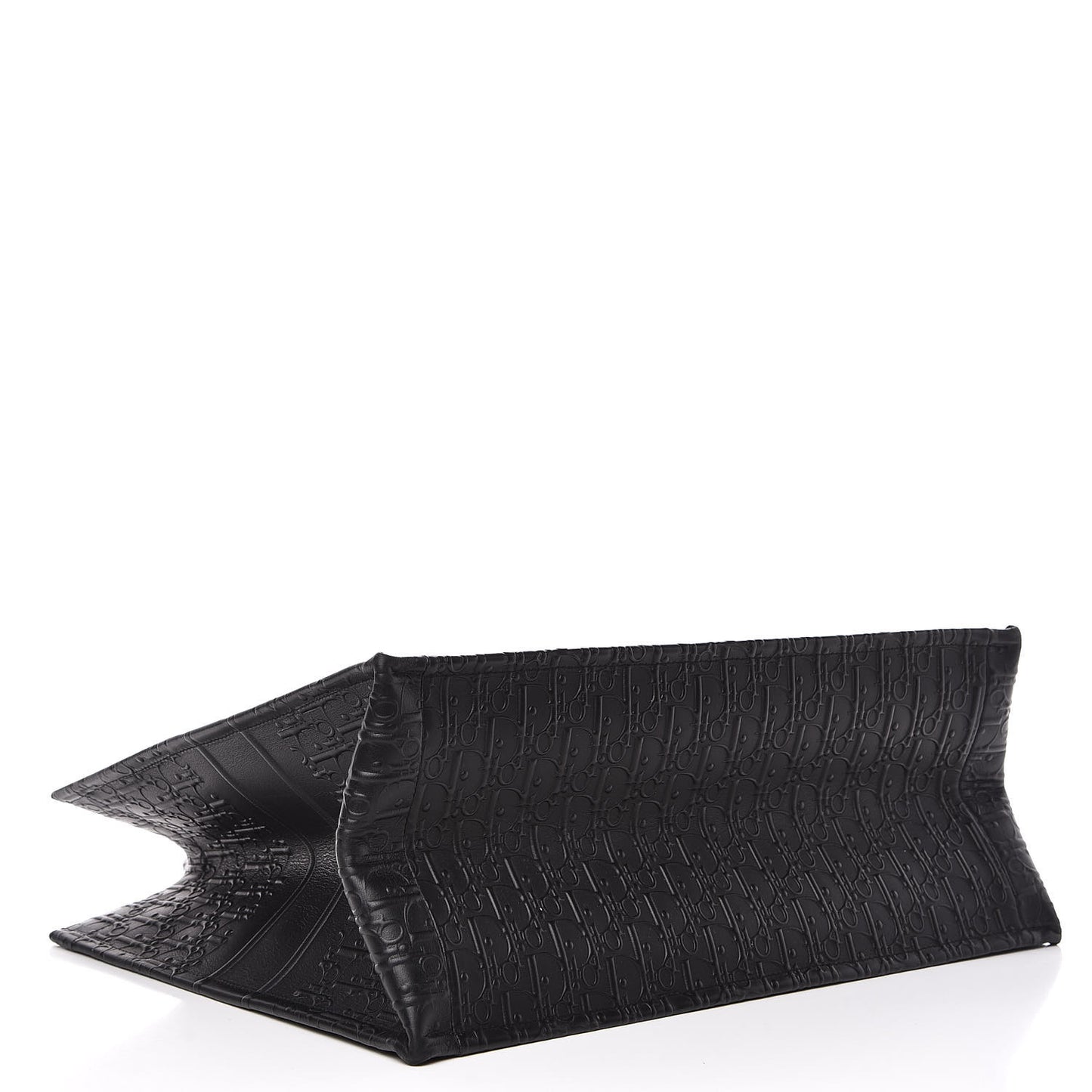 Oblique Calfskin Embossed Book Tote Black