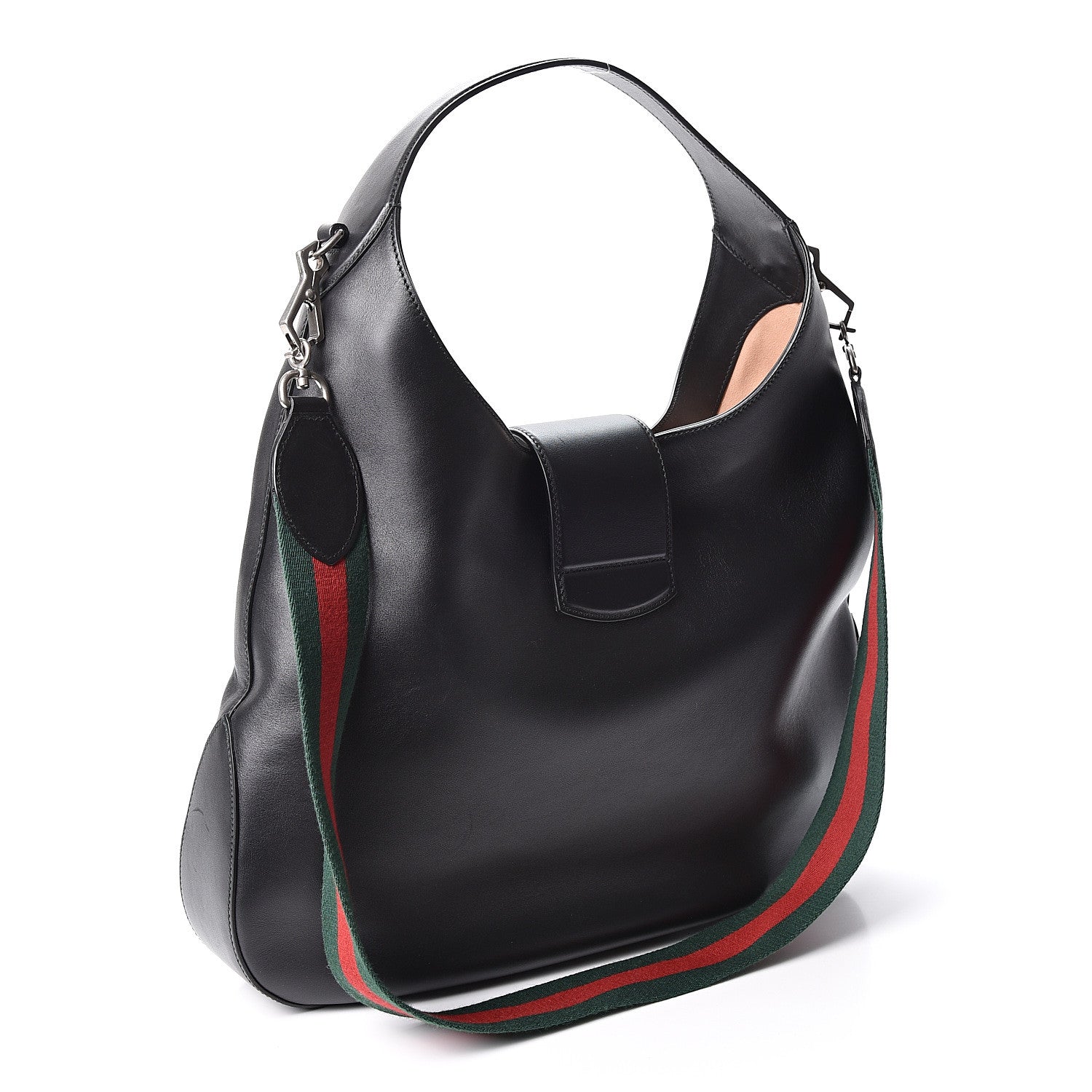 Gucci Calfskin Web Dog Embroidered Large Dionysus Hobo Black 2 of 9