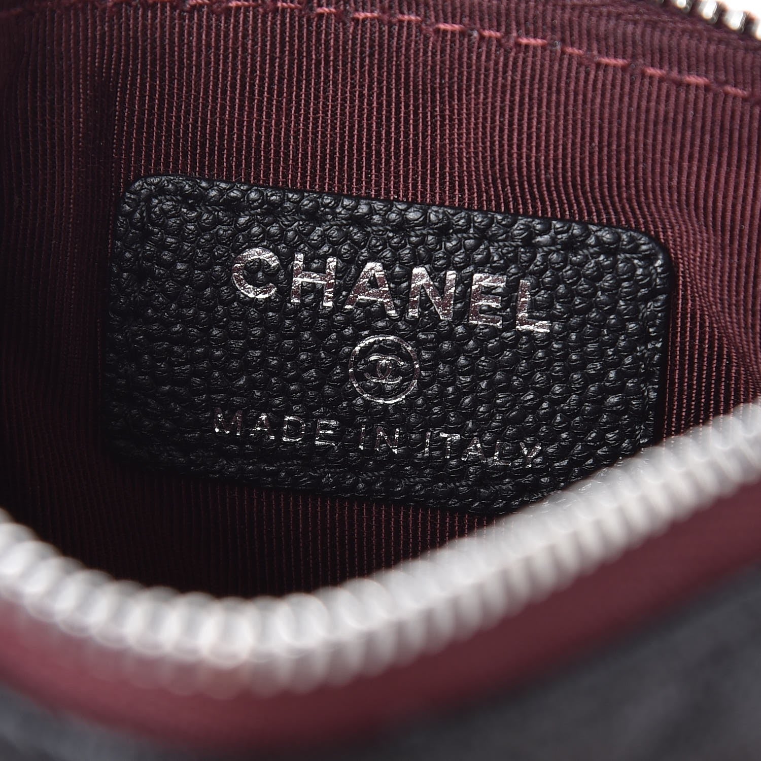 Chanel Caviar Chevron Quilted Small Cosmetic Case Black 6 of 8