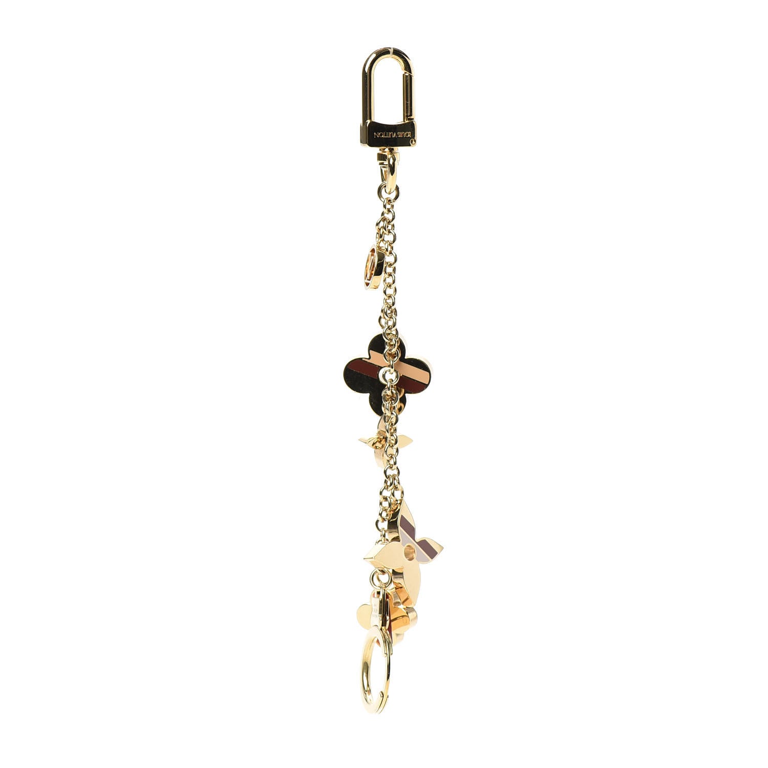 Louis Vuitton Stripes Flowers Bag Charm Key Holder 1 of 4