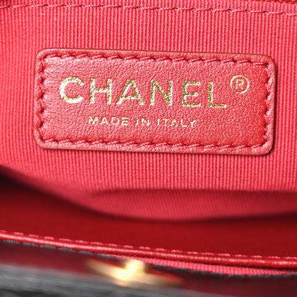 Chanel Shiny Crumpled Calfskin Quilted Large Wavy CC Hobo Black 6 of 9