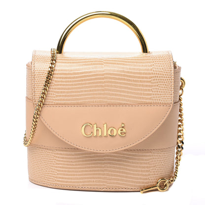 Chloe Calfskin Lizard Embossed Small Aby Lock Delicate Pink 1 of 11
