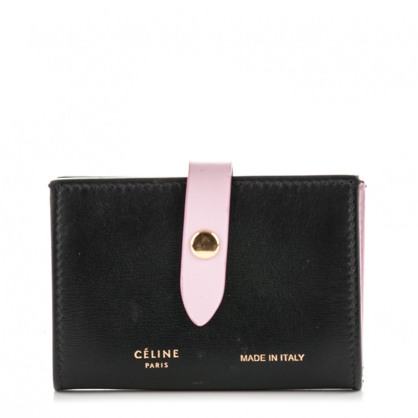 Palmelato Calfskin Strap Folded Card Holder Pink