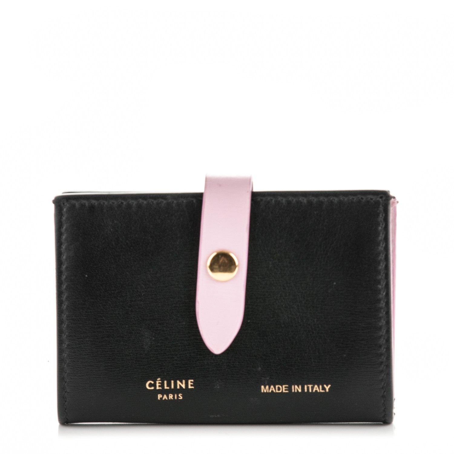 Celine Palmelato Calfskin Strap Folded Card Holder Pink 1 of 8