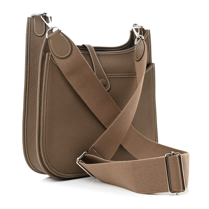 Hermes Taurillon Clemence Evelyne III PM Etoupe 3 of 11