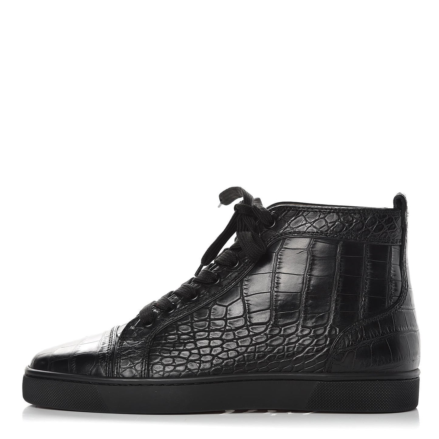 Matte Crocodile Mens Louis Flat Sneakers 40 Black