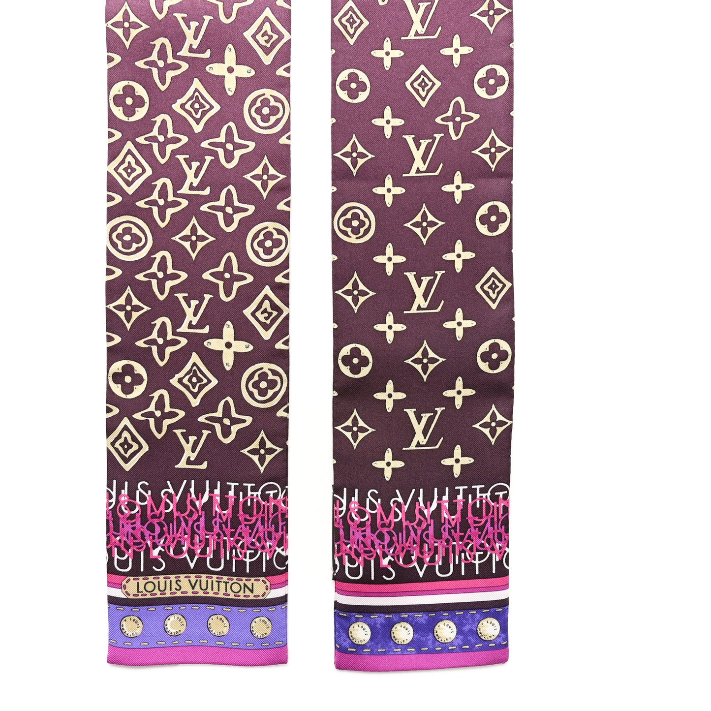 Silk Monogram Map Bandeau Cassis