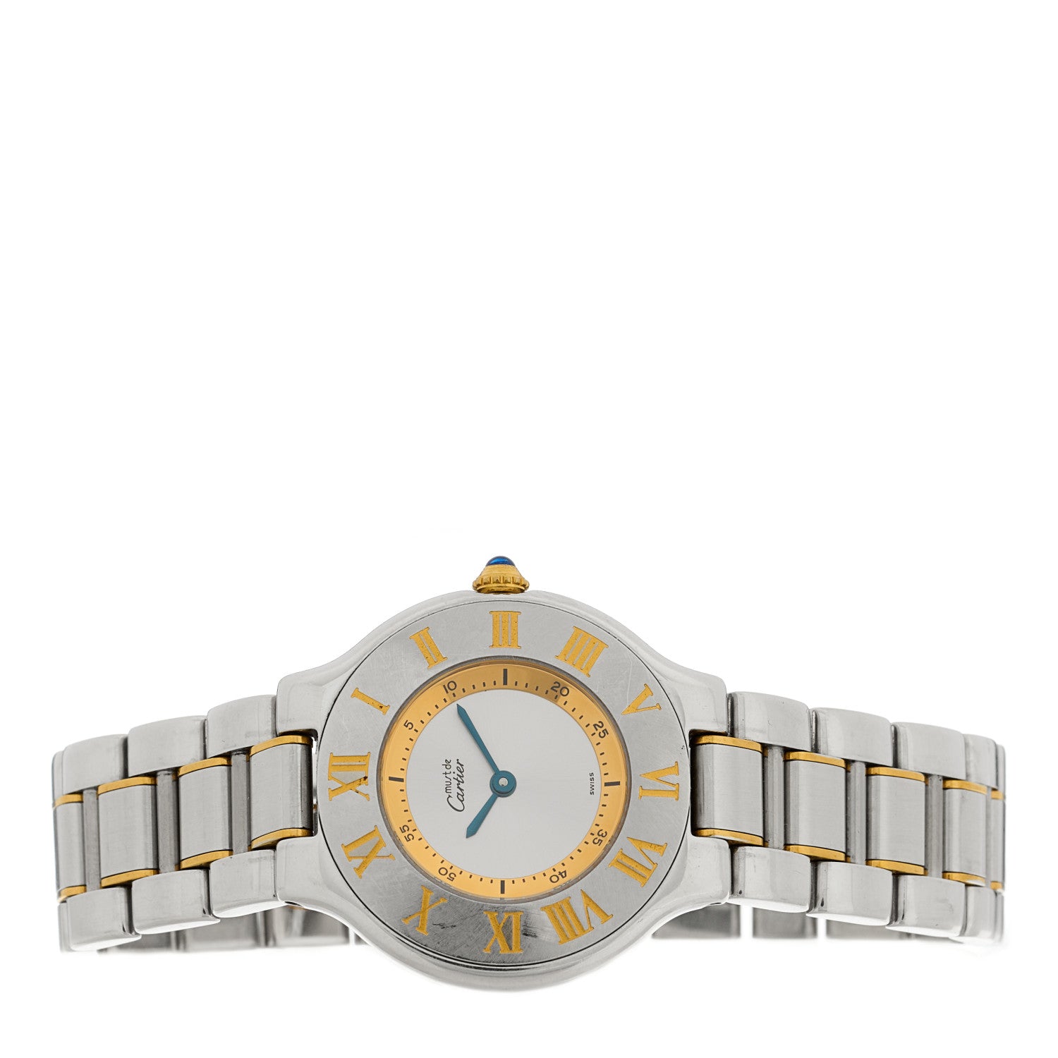 Cartier Stainless Steel 18K Yellow Gold 31mm Must De 21 Quartz Watch 2 of 4