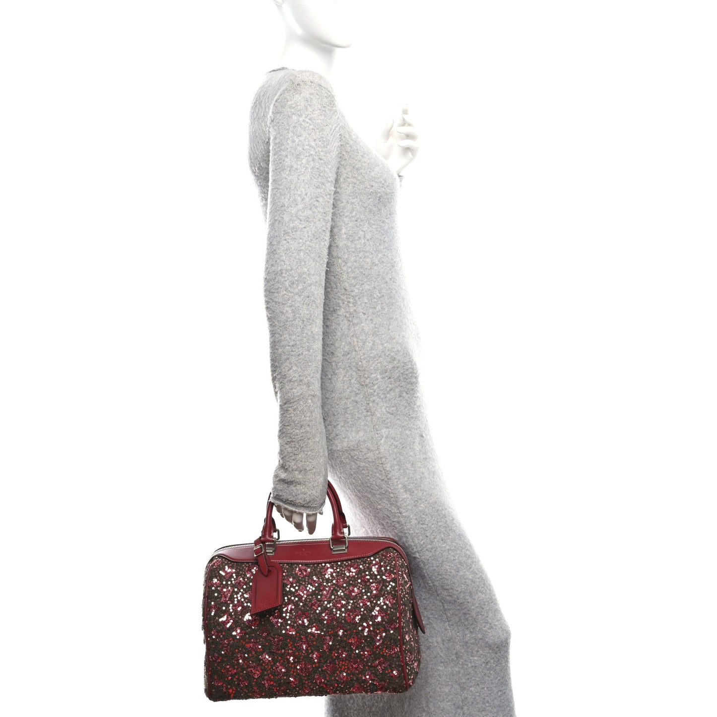 Sequin Monogram Sunshine Express Speedy Burgundy