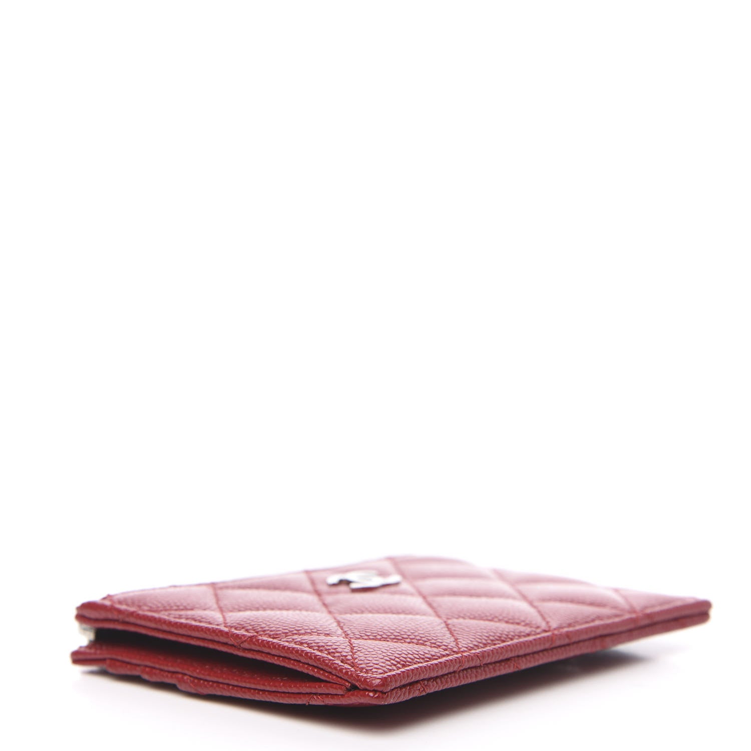 Chanel Caviar Quilted CC Zip Card Holder Red 3 of 6