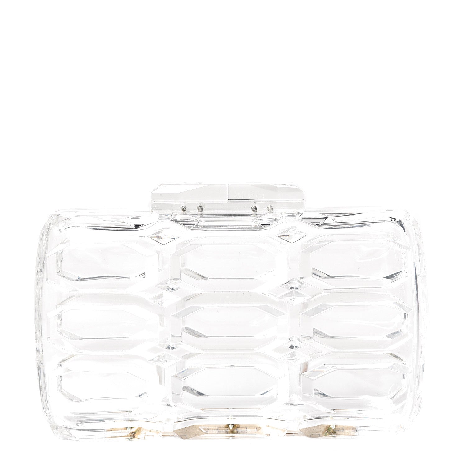 Gucci Plexiglass Aristrographic Box Clutch Translucent 1 of 11