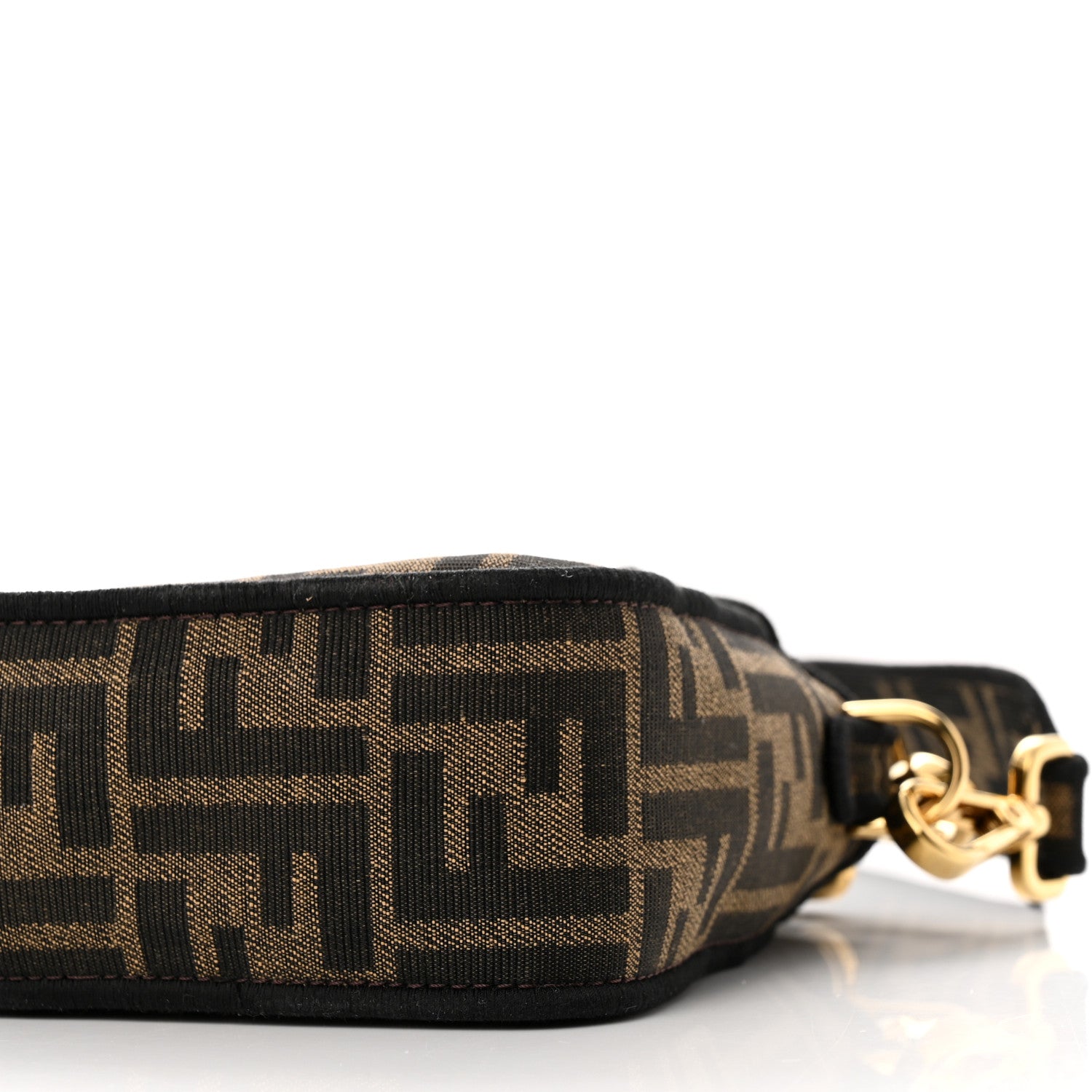 Fendi Fabric Jacquard FF 1974 Medium Baguette Tobacco Moro Black 9 of 9