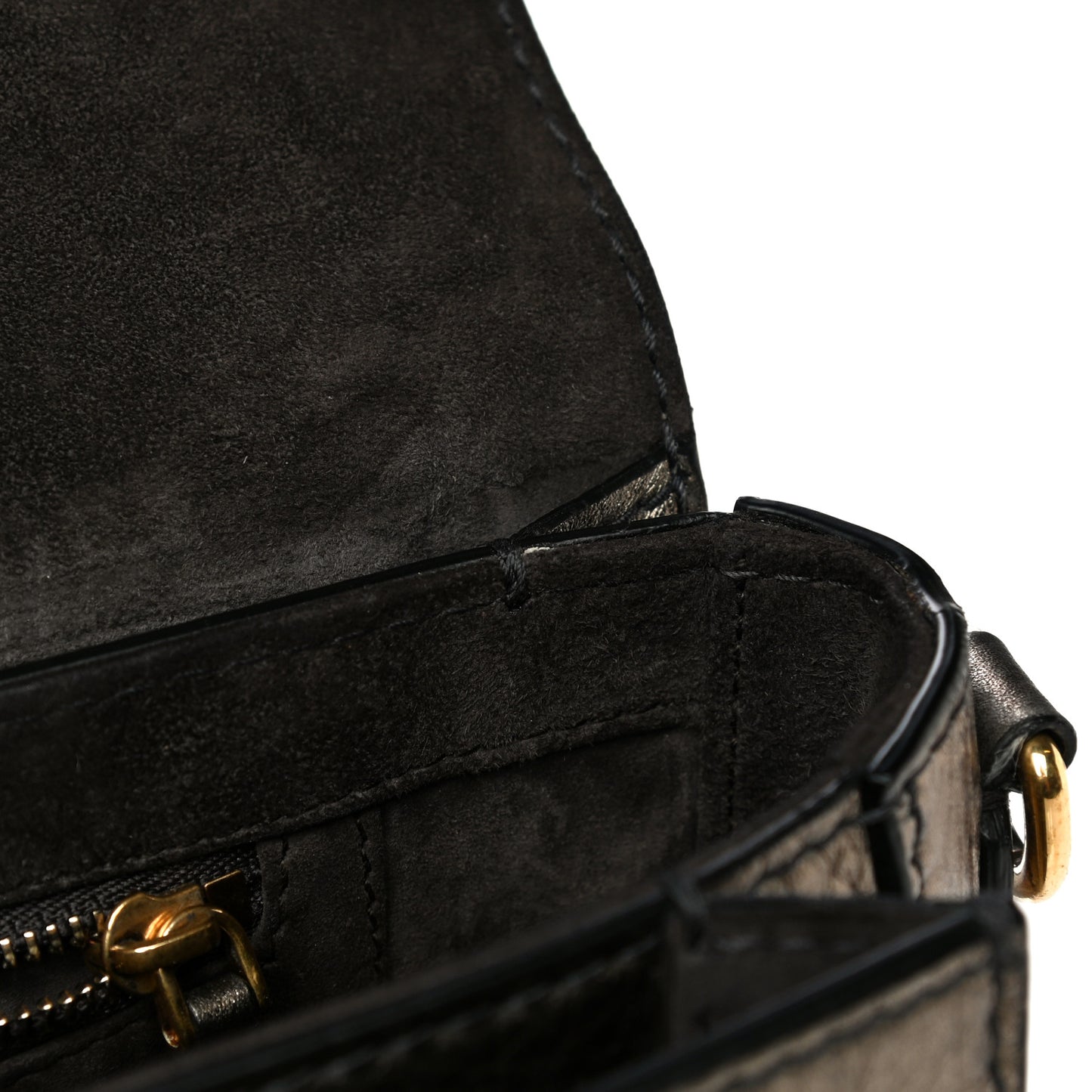 Metallic Grained Calfskin Dio(r)evolution Flap Bag Black Gold