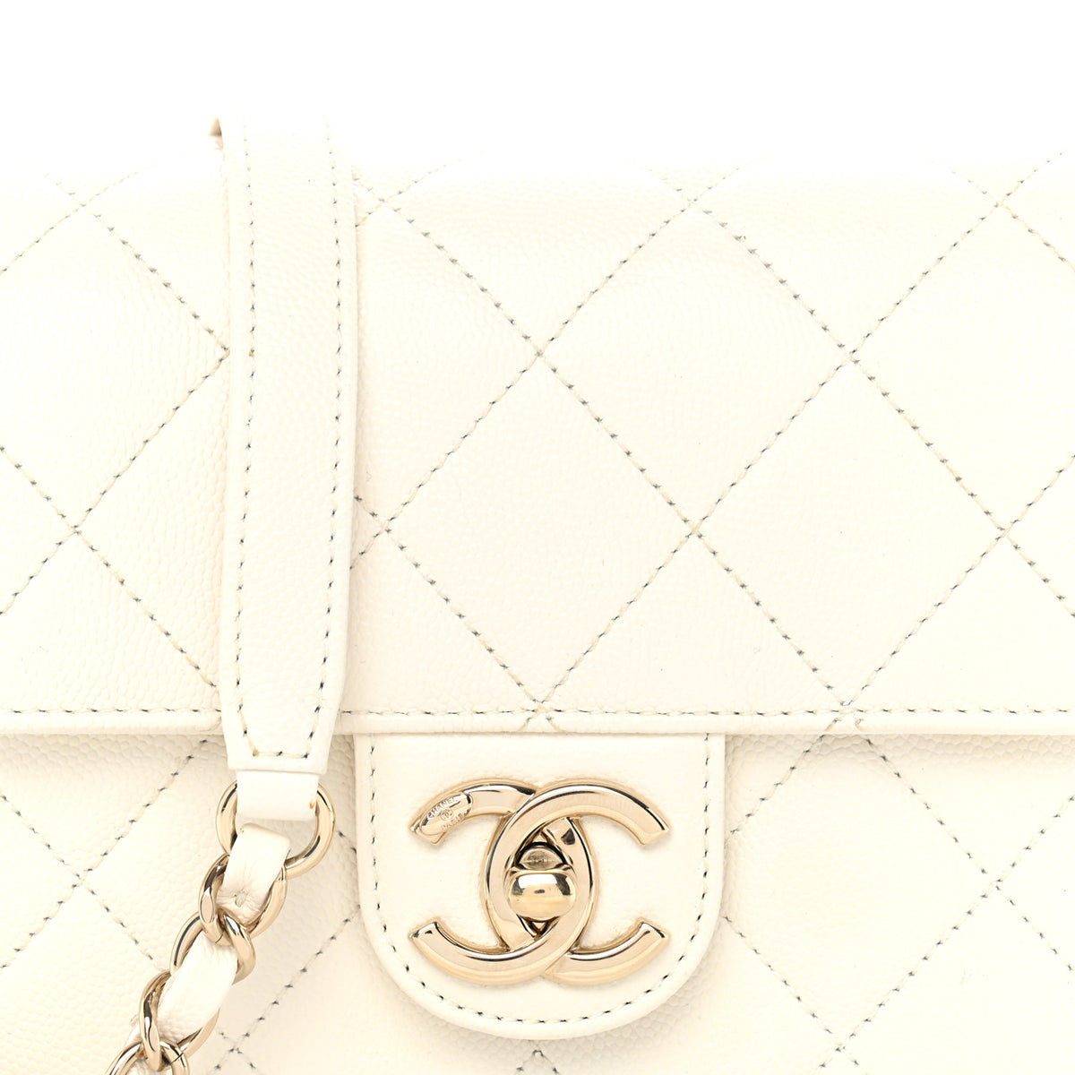 Chanel Caviar Quilted Like A Wallet Flap White 8 of 11