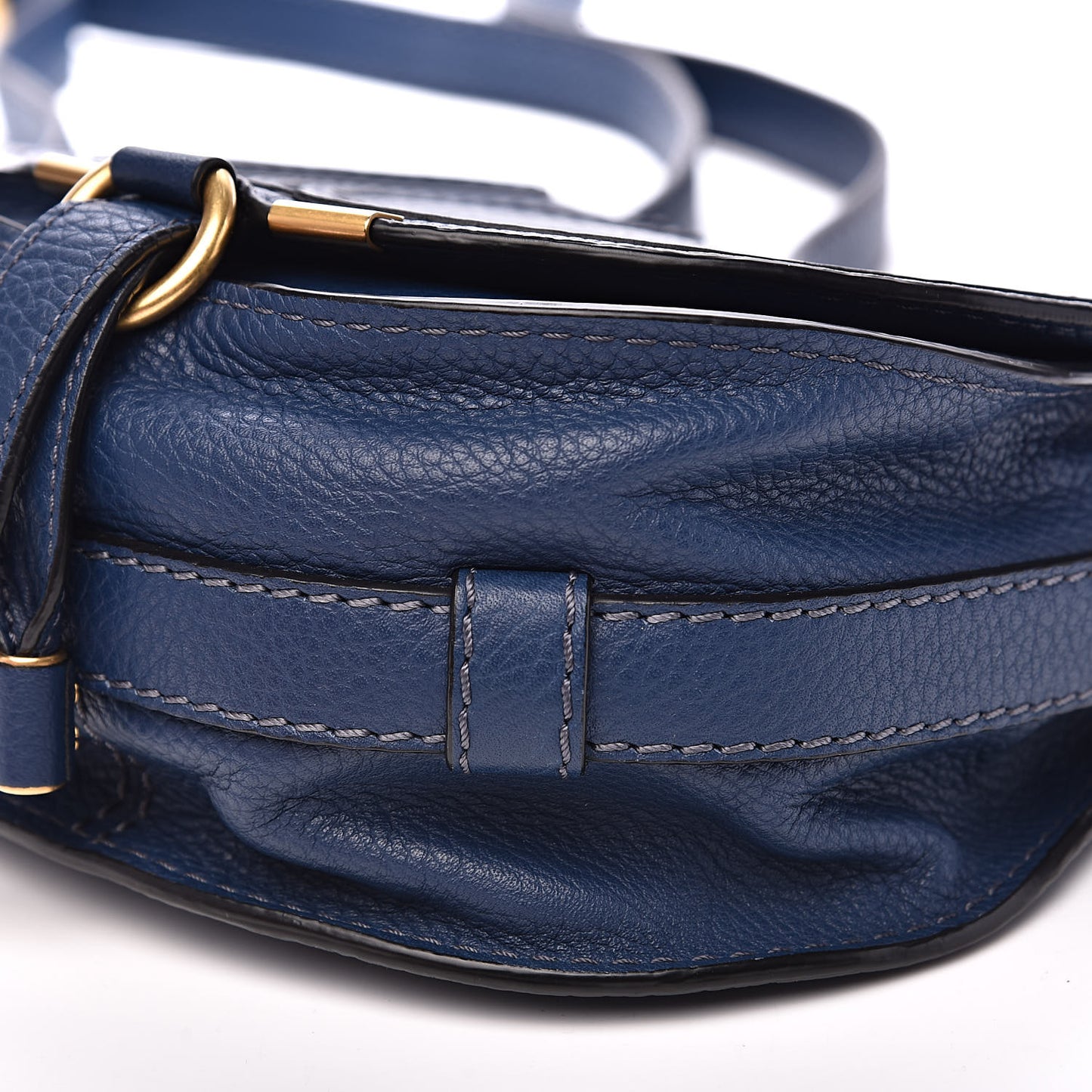 Calfskin Mini Marcie Round Crossbody Bag Royal Navy