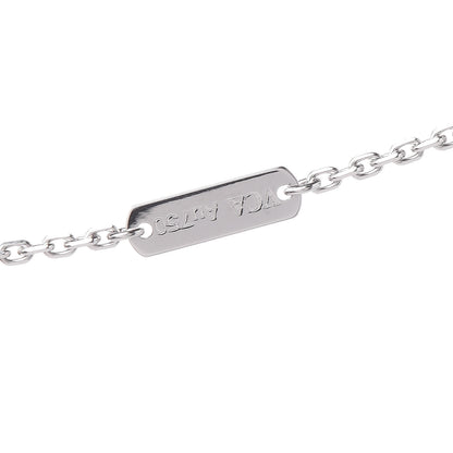 Van Cleef & Arpels 18K White Gold Chalcedony Vintage Alhambra Pendant Necklace 6 of 8