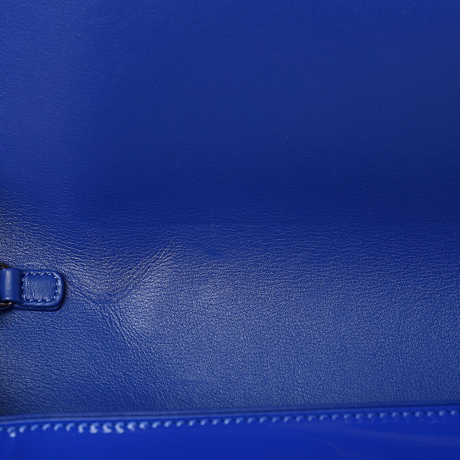 Chanel Patent Calfskin Quilted Plexiglass Boy Clutch With Removable Chain Blue 8 of 14