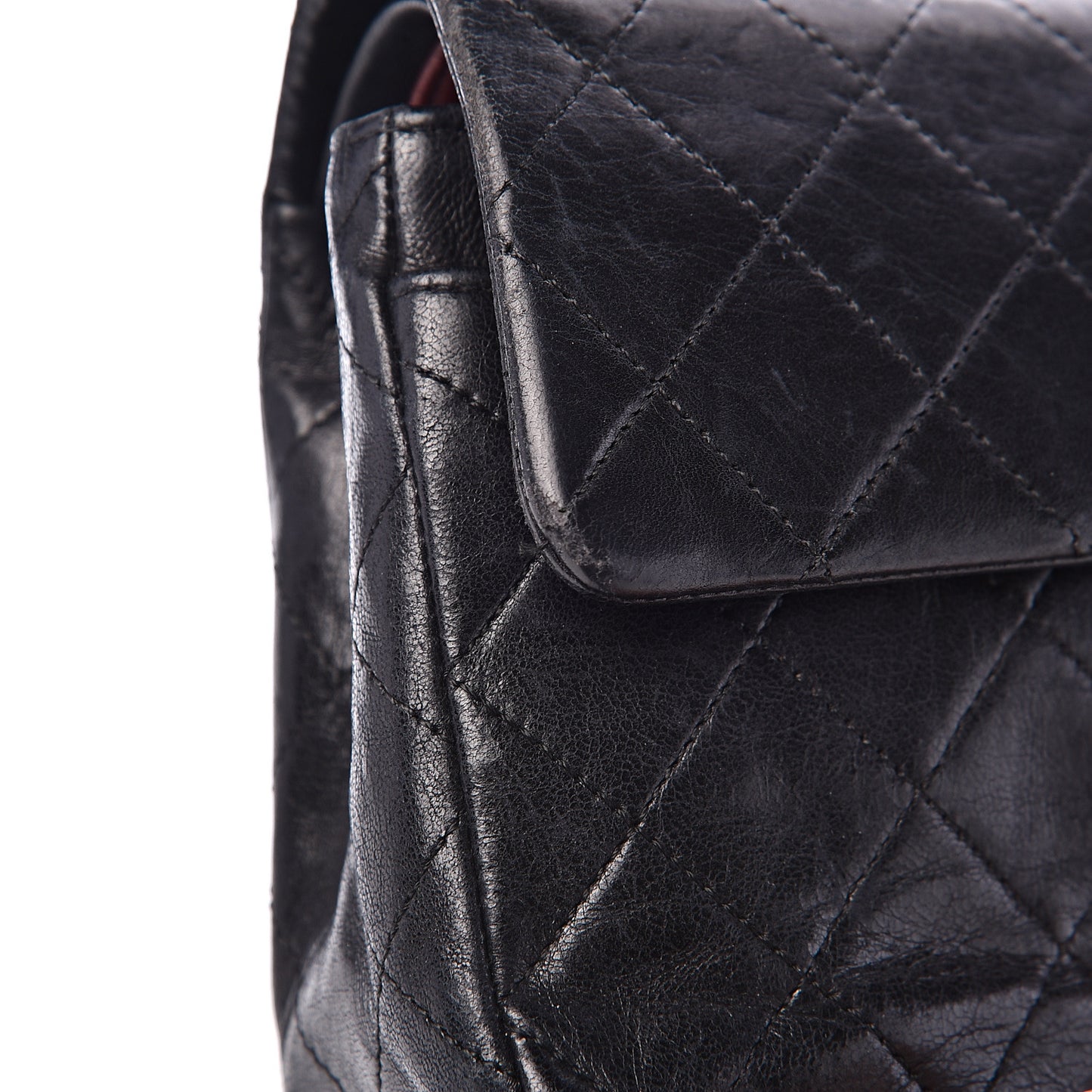 Lambskin Quilted Small Double Flap Black