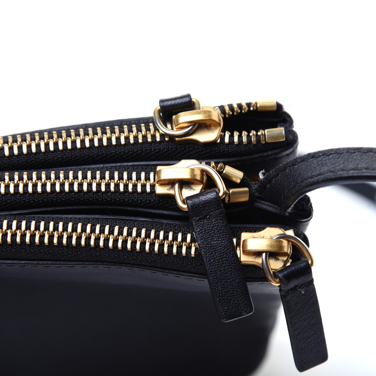 Lambskin Small Trio Crossbody Bag Black