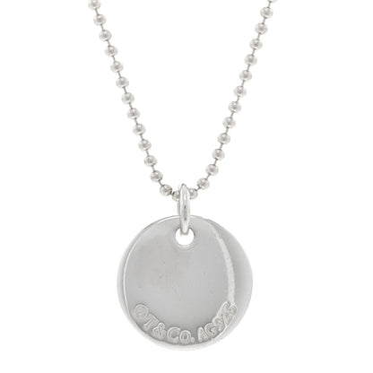 Tiffany Sterling Silver Letter C Disc Pendant Necklace 4 of 5