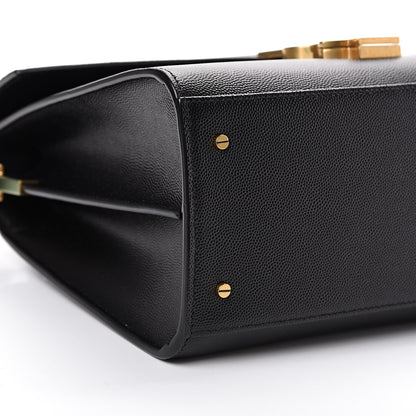 Saint Laurent Grain de Poudre Medium Classic Monogram Cassandra Top Handle Black Rouge Legion 8 of 9