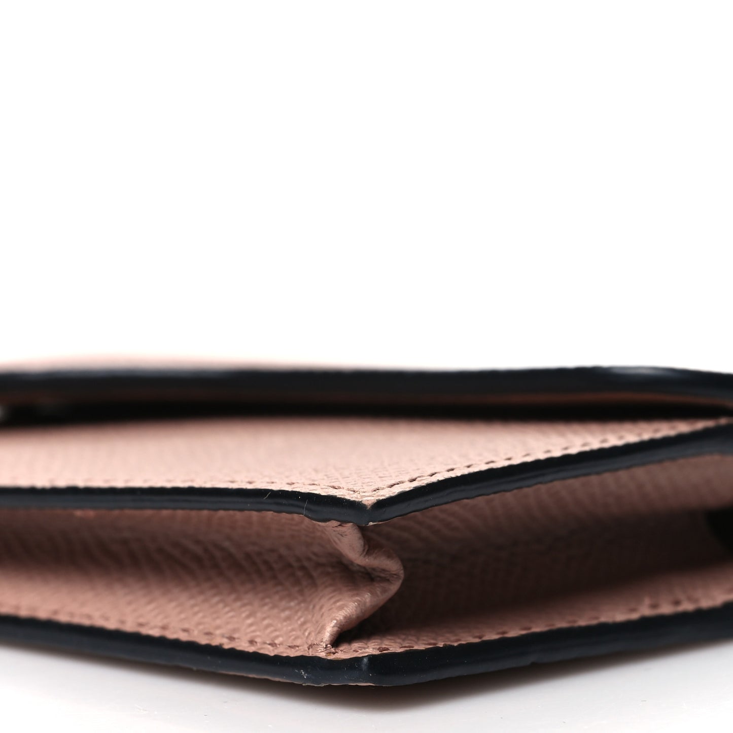 Grained Calfskin Saddle Card Holder Blush