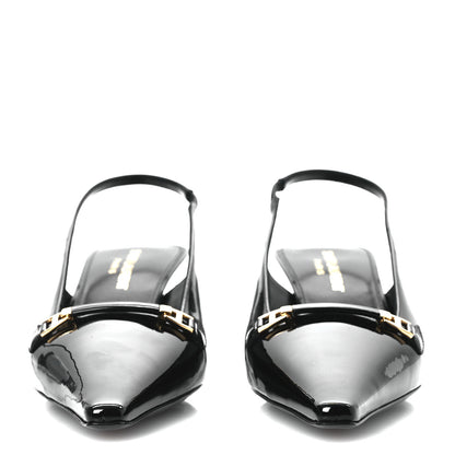 Saint Laurent Patent Carine 55 Slingback Pumps 37 Black 3 of 11