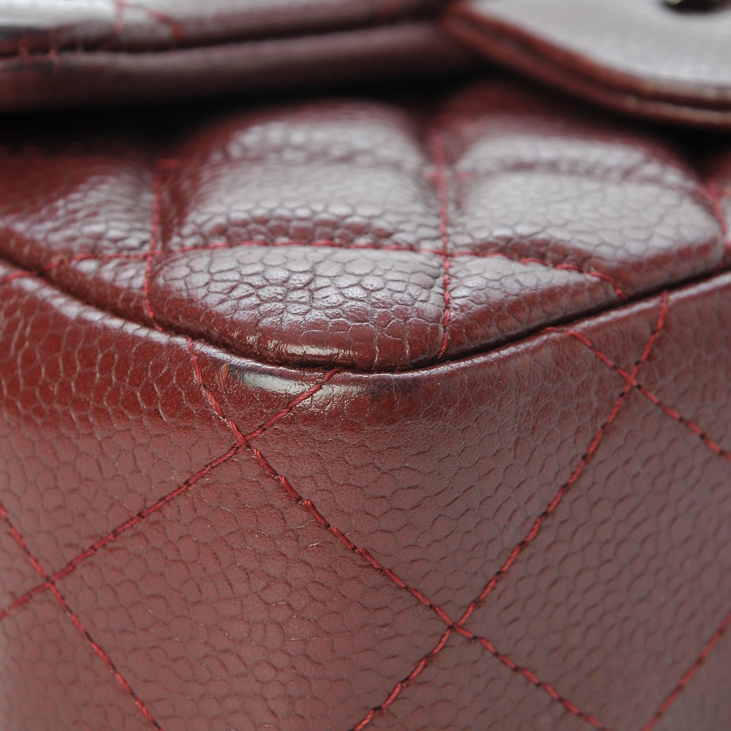 Chanel Caviar Quilted Extra Mini Flap Burgundy 10 of 13
