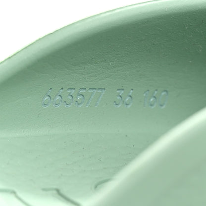 Gucci Rubber GG Monogram Perforated Elea Platform 55mm Lug Sole Sandals 36 Pacific Green 6 of 8
