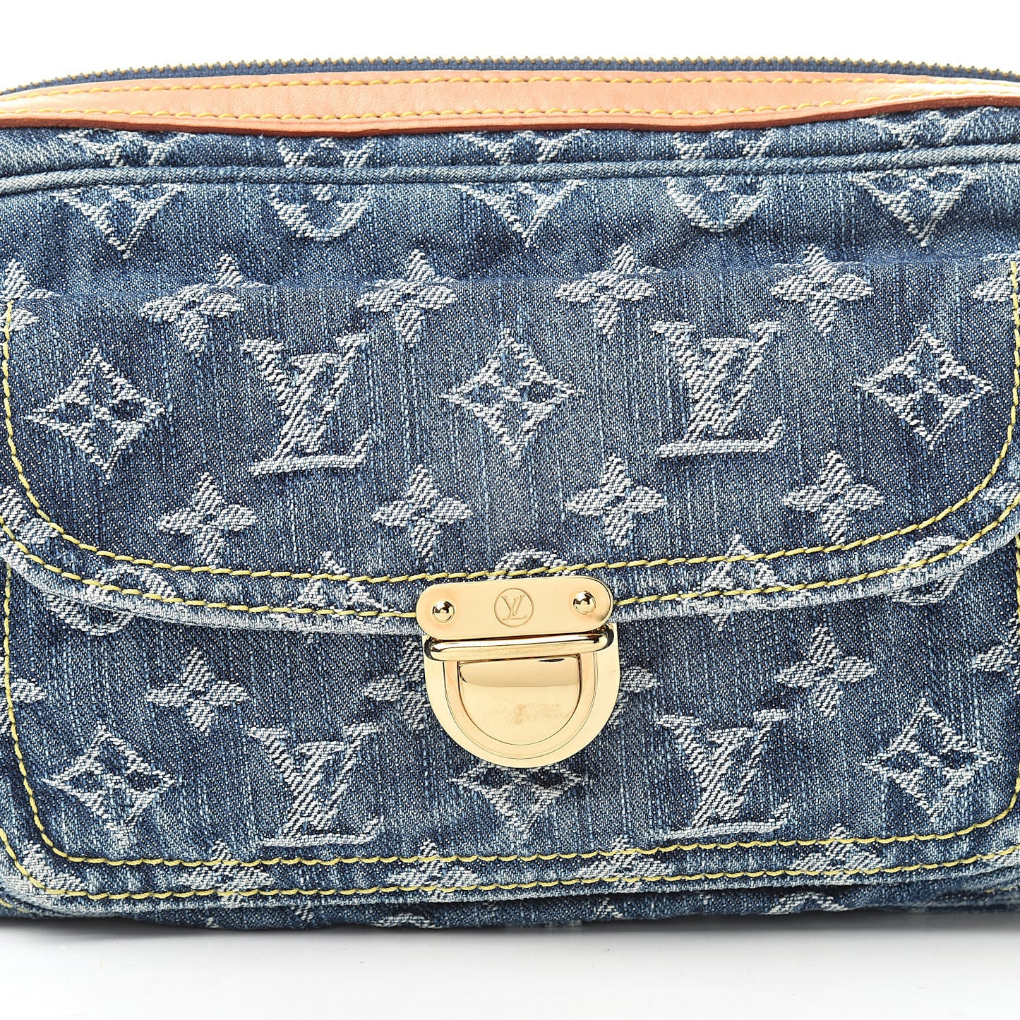 Monogram Denim Bum Bag Blue