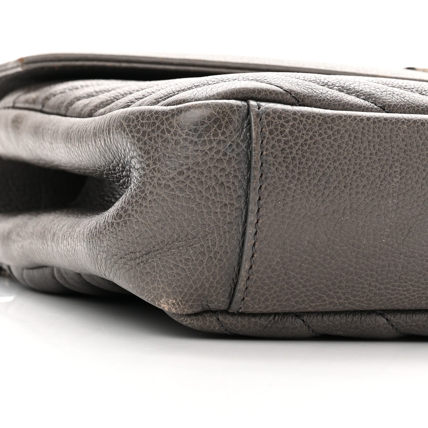 Saint Laurent Sheepskin Matelasse Chevron Monogram Medium College Bag Asphalt 10 of 22