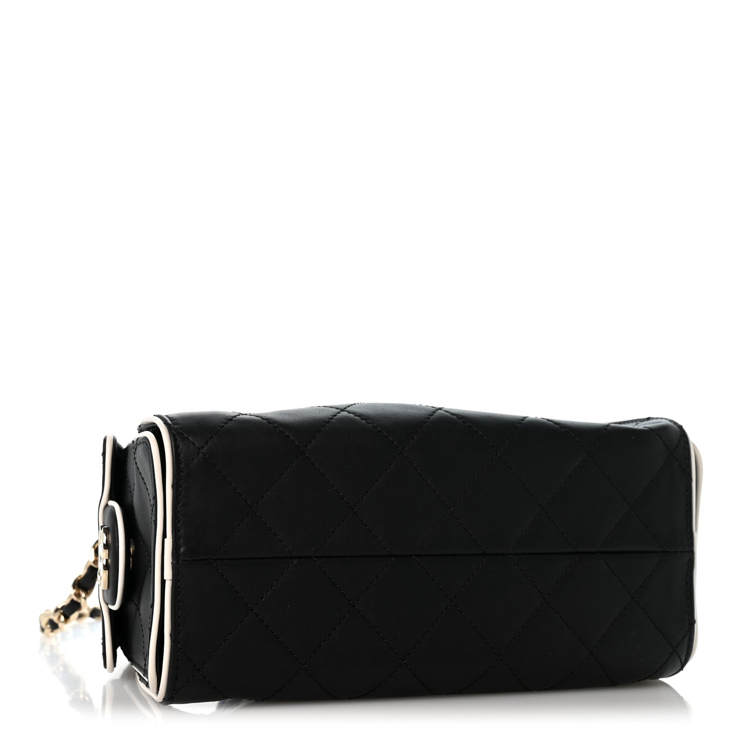 Chanel Calfskin Quilted Mini Chanel 25 Handbag Black White 3 of 9