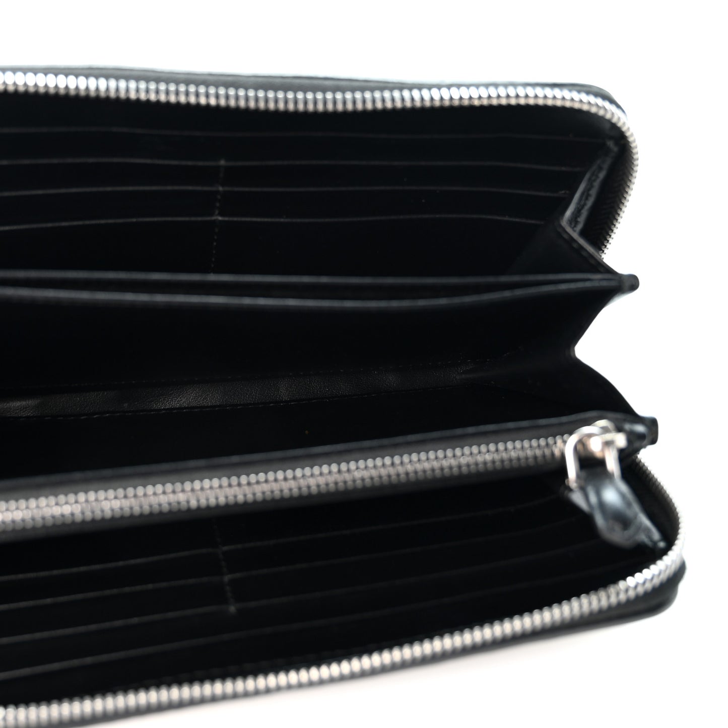 Soft Calfskin Diagramme Zip Around Wallet Black