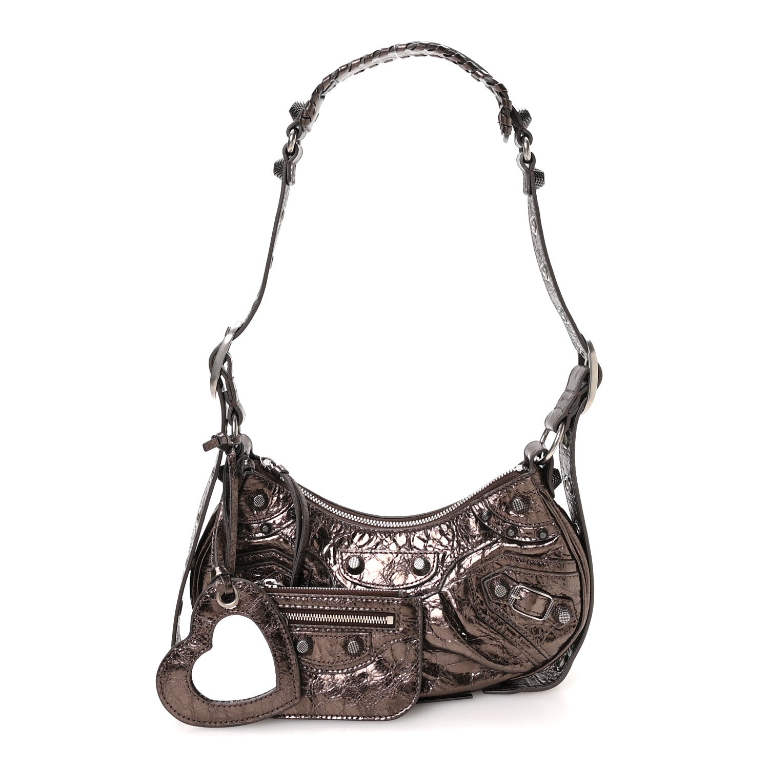 Balenciaga Metallic Agneau Arena Le Cagole Shoulder Bag XS Dark Bronze 3 of 11