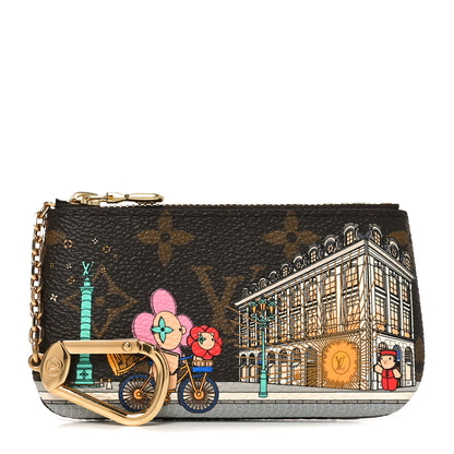 Louis Vuitton Monogram 2022 Christmas Animation Paris Key Pouch Pink 1 of 6