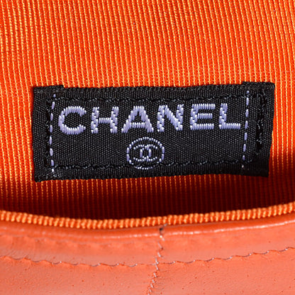 Chanel Lambskin Square Stitched Micro Convertible Flap Belt Bag Orange 6 of 10