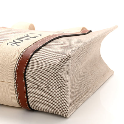 Chloe Cotton Calfskin Medium Woody Ribbon Tote White Brown 11 of 11