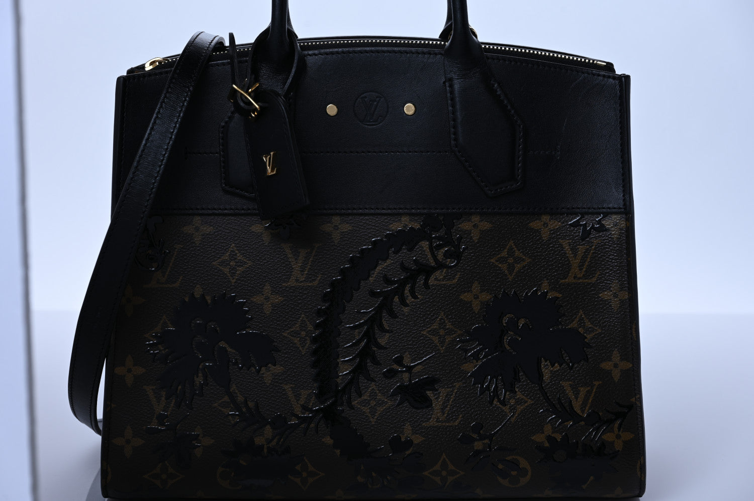 Louis Vuitton Calfskin Monogram Blossom City Steamer MM 7 of 11