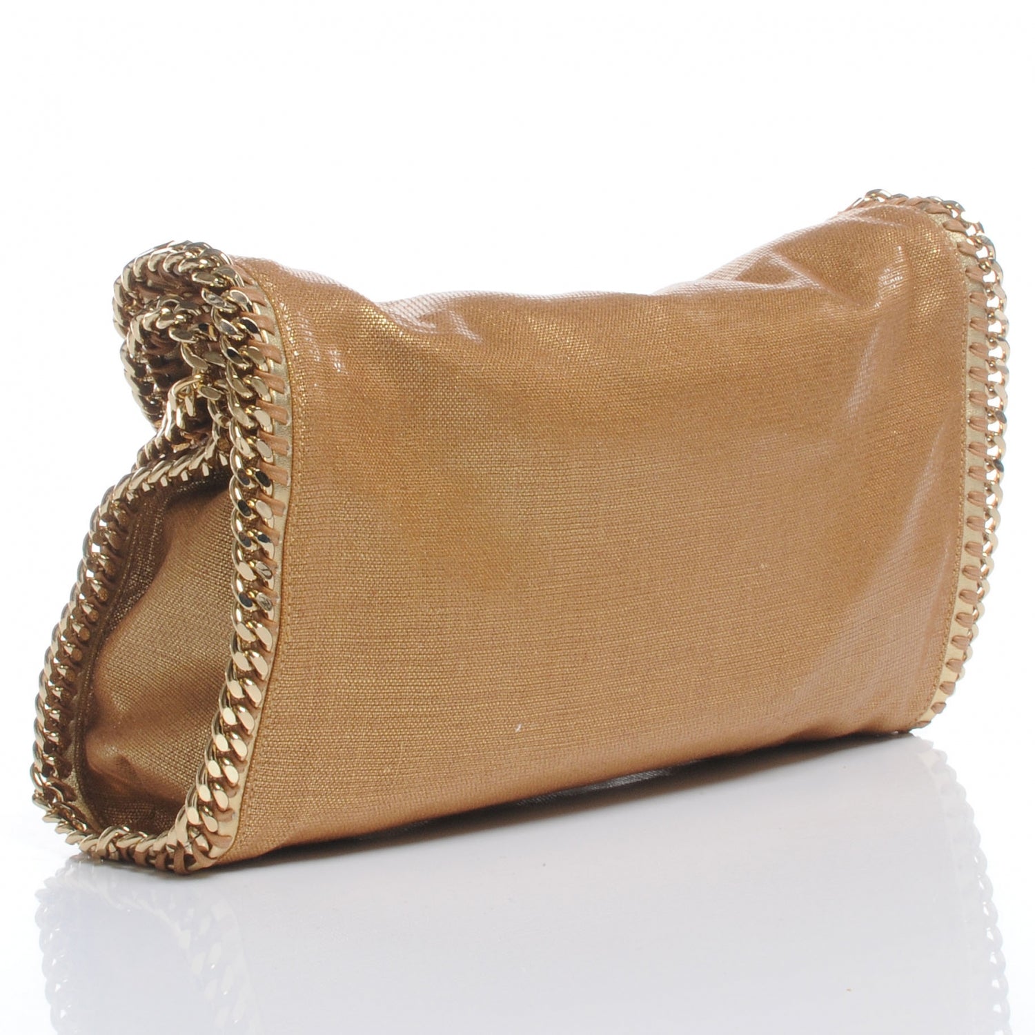 Stella McCartney Linen Falabella Metallic Gold Tote 3 of 6