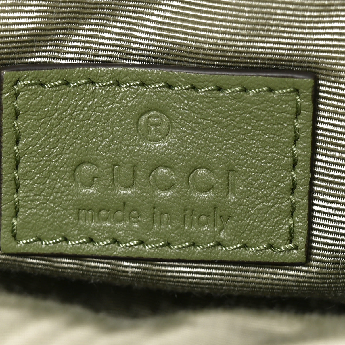 Nylon Crystal GG Monogram Mini Bow Clutch With Chain Green