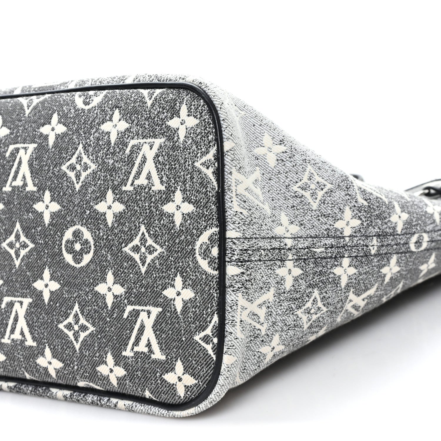 Louis Vuitton Denim Monogram Jacquard Neverfull MM Grey 10 of 10