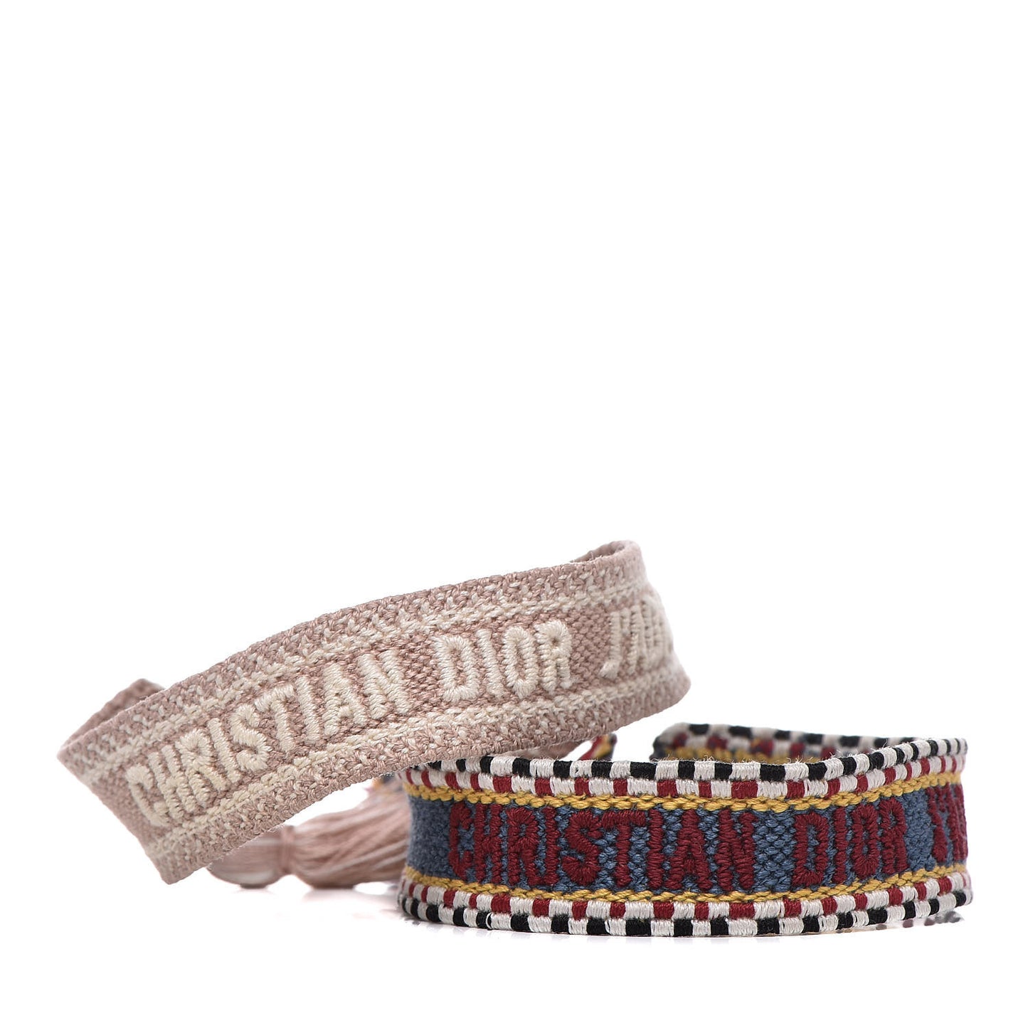 Woven Cotton J'Adior Friendship Bracelet Set Blue Nude