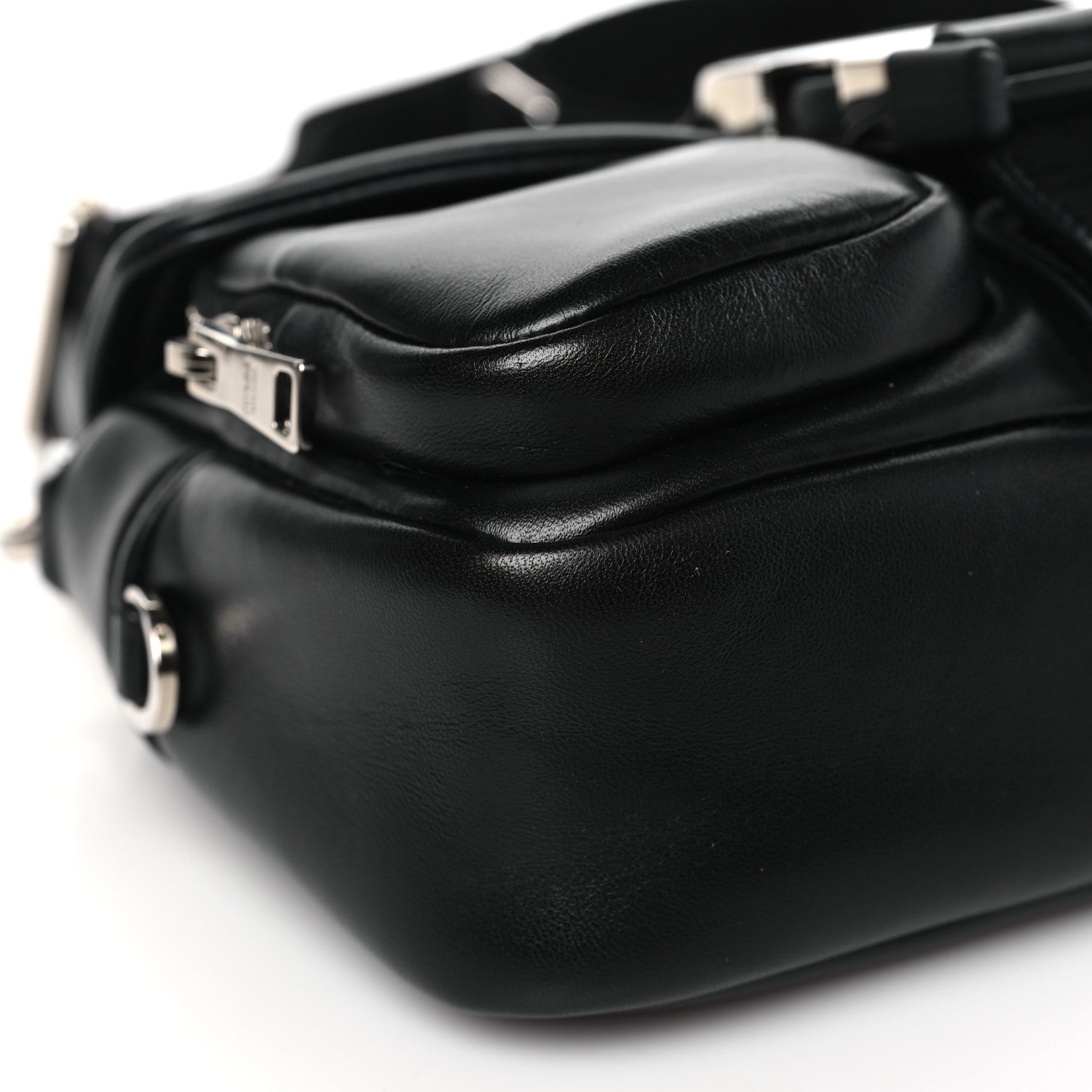 Prada Nappa Double Pocket Buckle Shoulder Bag Black 7 of 8