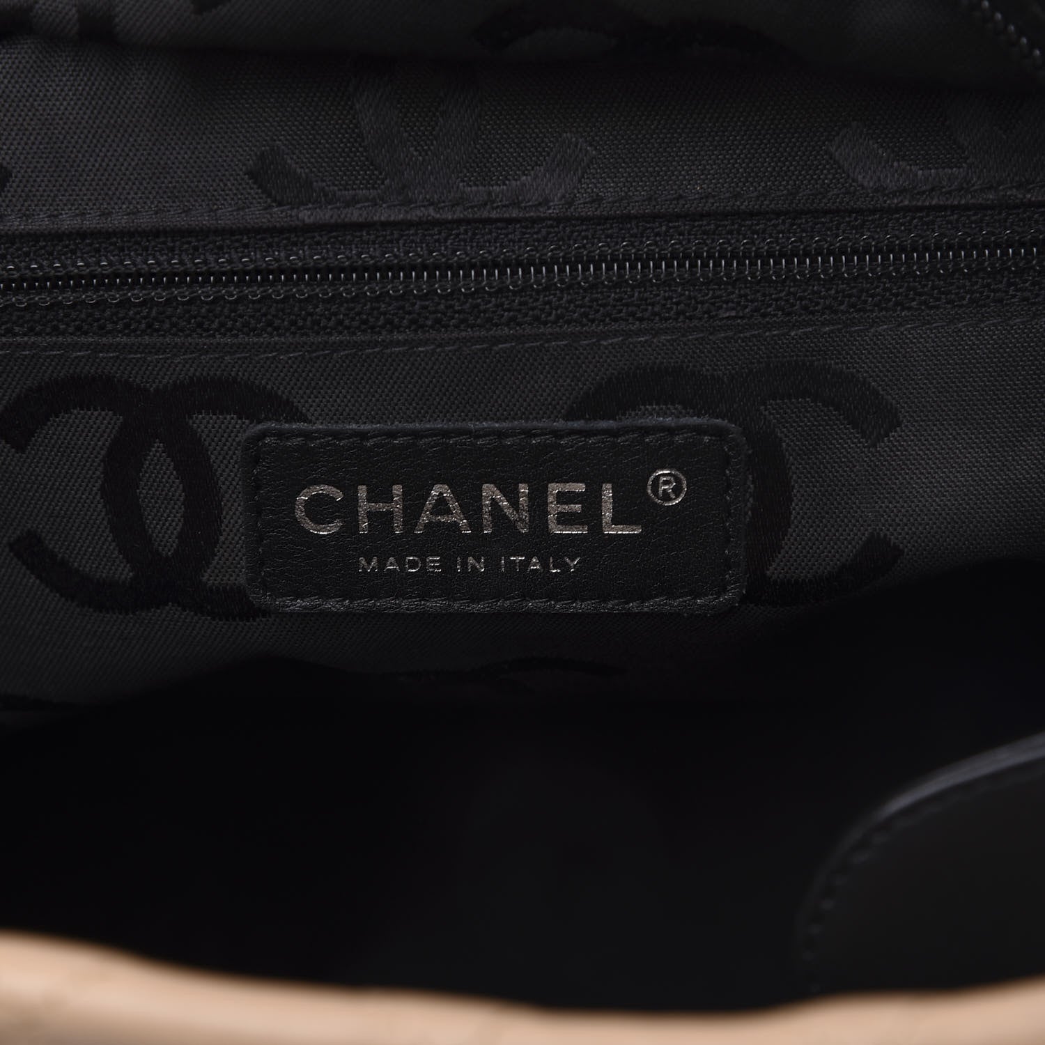 Chanel Calfskin Quilted Large Cambon Tote Beige Black 6 of 15