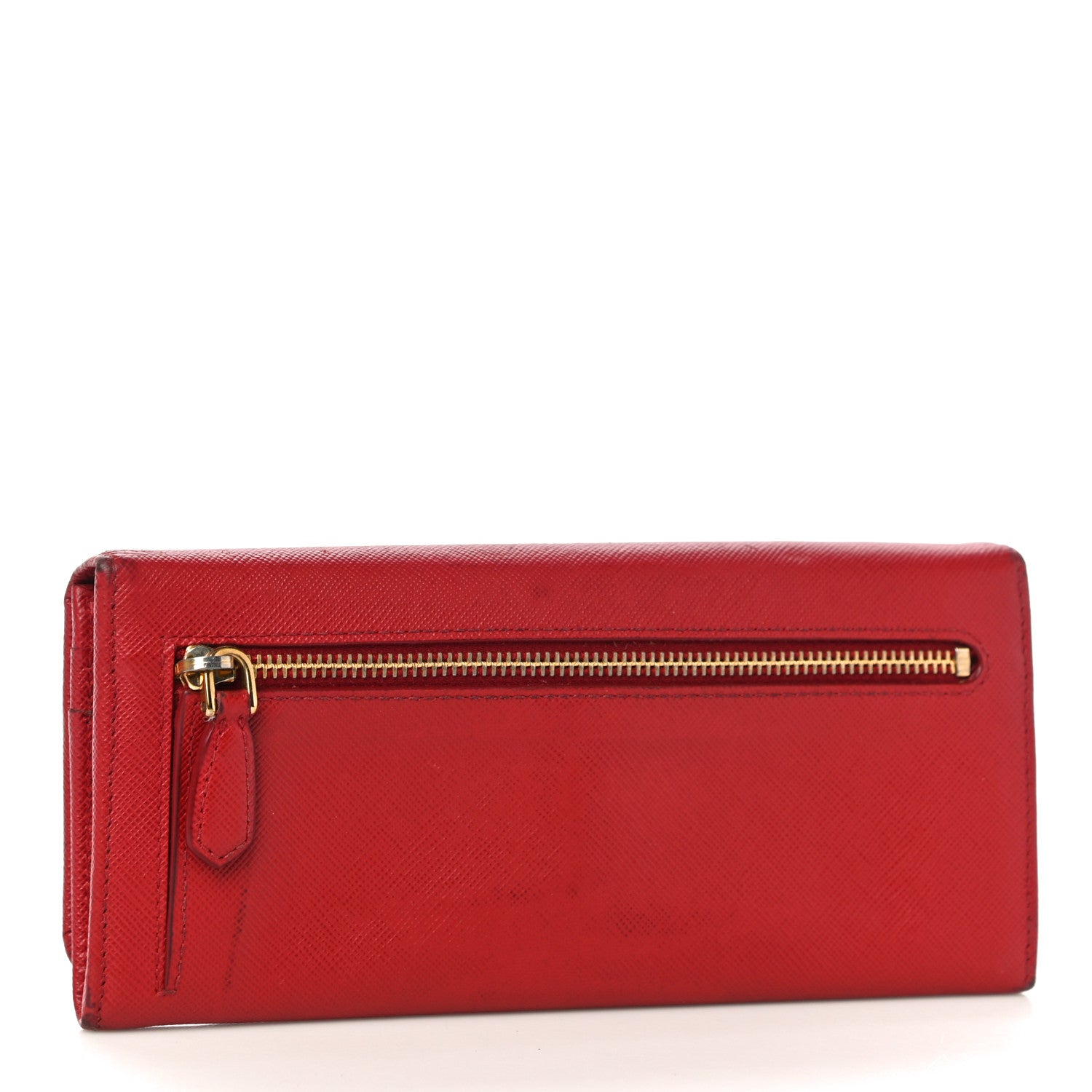 Prada Saffiano Fiocco Bow Continental Wallet Fuoco 3 of 13