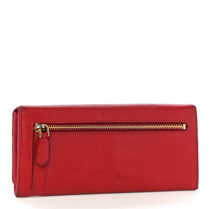 Prada Saffiano Fiocco Bow Continental Wallet Fuoco 3 of 13