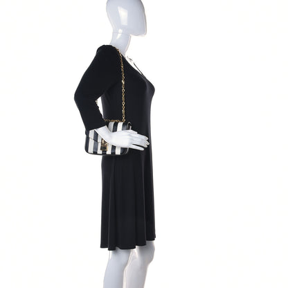 Celine Shiny Calfskin Stripes Small C Bag Black 2 of 12