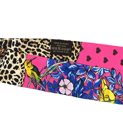 Hermes Silk Jungle Love Love Twilly Rose Vif Bleu Roy 3 of 3